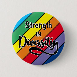 "Sterkte in diversiteit" Regenboog Inclusiviteit Ronde Button 5,7 Cm
