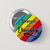 "Sterkte in diversiteit" Regenboog Inclusiviteit Ronde Button 5,7 Cm (Voorkant /achterkant)