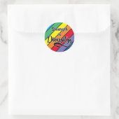 "Sterkte in diversiteit" Regenboog Inclusiviteit Ronde Sticker (Tas)