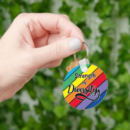 "Sterkte in diversiteit" Regenboog Inclusiviteit Sleutelhanger