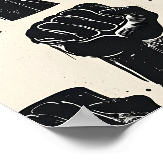 Sterkte in Eenheid: Empowering Fist Pattern 4 Poster (Hoek)