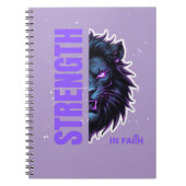Sterkte in het geloof Leeuw & Kruis Embleem Notitieboek (Voorkant)