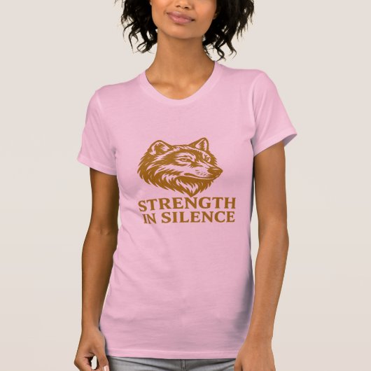 Sterkte in stilte Wolf T-shirt - Motiverend (Voorkant)