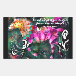 Sterkte Inspirerend Abstracte grillige paard Rechthoekige Sticker