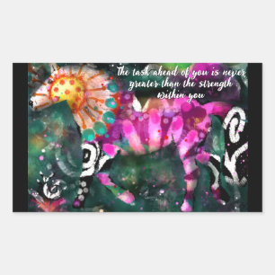 Sterkte Inspirerend Abstracte grillige paard Rechthoekige Sticker