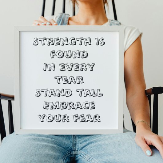 Sterkte inspirerend minigedicht poster