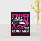 Sterkte is een vrouw die borstkanker bestrijdt kaart (Gele Bloem)