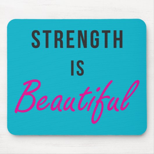 Sterkte is prachtig - Vrouw gym Motivation Muismat (Voorkant)