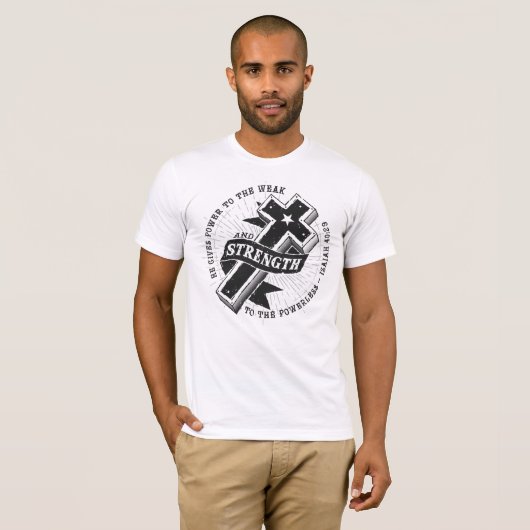 Sterkte - Isaiah 40:29 T-shirt (Voorkant volledig)