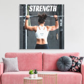 Sterkte Kortheid Vrouwen Spierwereld Motivatie Canvas Afdruk (Insitu (Woonkamer))