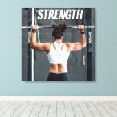 Sterkte Kortheid Vrouwen Spierwereld Motivatie Canvas Afdruk (Insitu (Houten vloer))