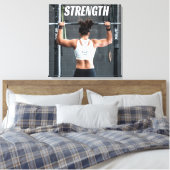 Sterkte Kortheid Vrouwen Spierwereld Motivatie Canvas Afdruk (Insitu (Slaapkamer))