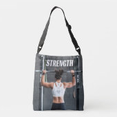 Sterkte Kortheid Vrouwen Spierwereld Motivatie Crossbody Tas (Achterkant)
