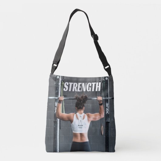 Sterkte Kortheid Vrouwen Spierwereld Motivatie Crossbody Tas (Achterkant)