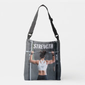Sterkte Kortheid Vrouwen Spierwereld Motivatie Crossbody Tas (Voorkant)