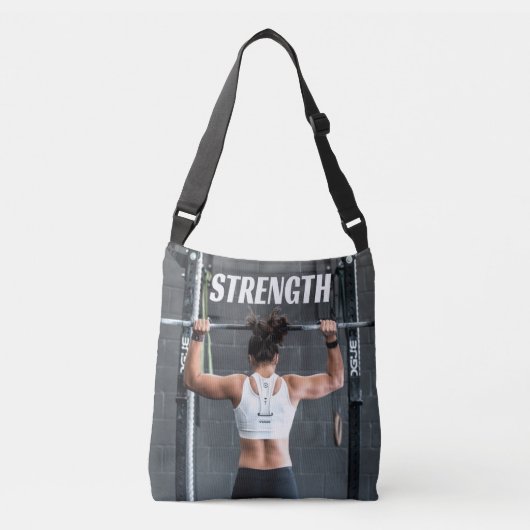 Sterkte Kortheid Vrouwen Spierwereld Motivatie Crossbody Tas (Voorkant)