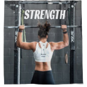 Sterkte Kortheid Vrouwen Spierwereld Motivatie Douchegordijn (Voorkant)