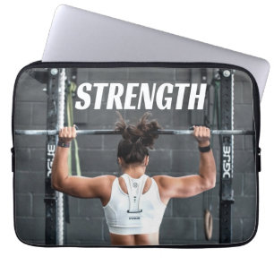 Sterkte Kortheid Vrouwen Spierwereld Motivatie Laptop Sleeve