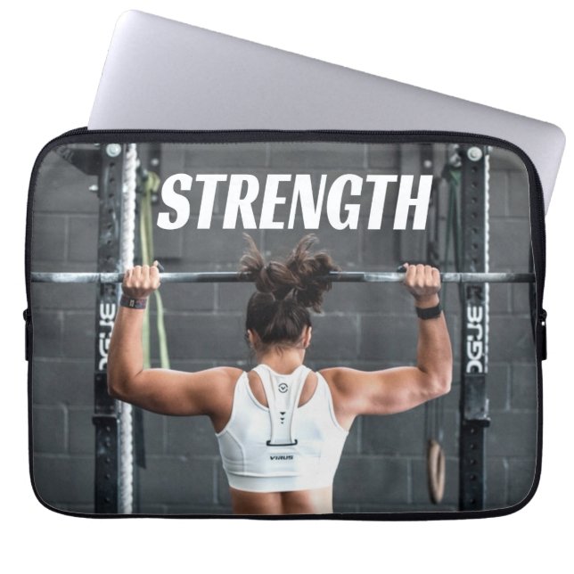 Sterkte Kortheid Vrouwen Spierwereld Motivatie Laptop Sleeve (Voorkant)