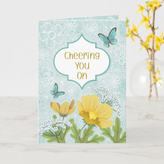 Sterkte Met Blauw Bloementuin Kaart (Gele Bloem)