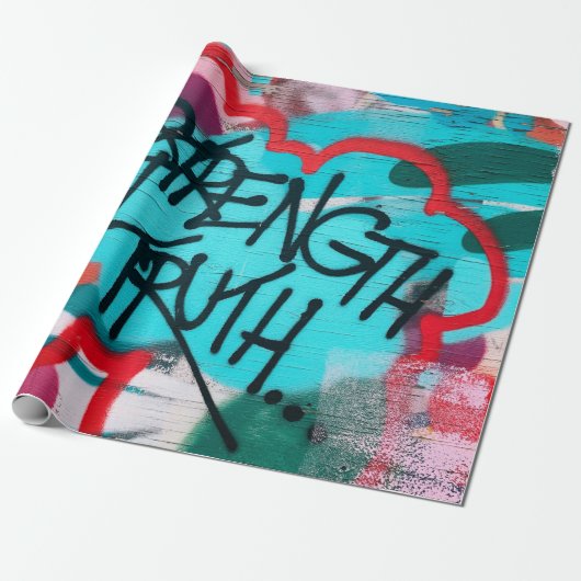 Sterkte op waarheidsgraffiti cadeaupapier (Uitgerold)