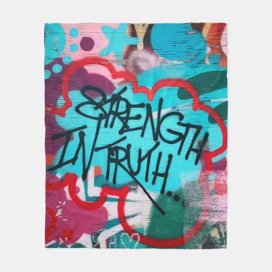 Sterkte op waarheidsgraffiti fleece deken (Voorkant)