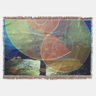 "Sterkte" Oranje, Blauwe & Gele Kunst Worpdeken Deken