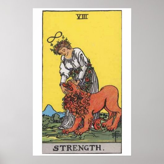 Sterkte Poster Kaart Tarot (Voorkant)