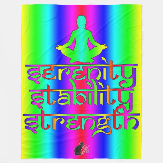 Sterkte Stabiliteit Sereniteit Regenboog Intenties Fleece Deken (Voorkant)