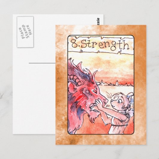 Sterkte Tarot-kaart Briefkaart (Voorkant / Achterkant)