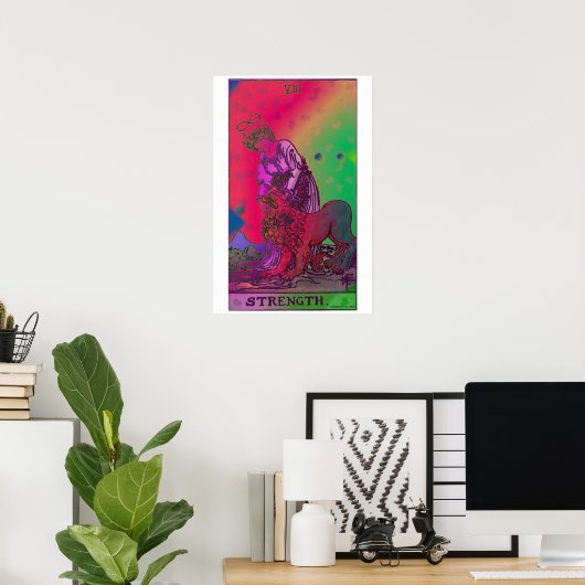 Sterkte Tarot Kaart Psychedelic Poster (Thuiskantoor)