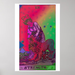Sterkte Tarot Kaart Psychedelic Poster
