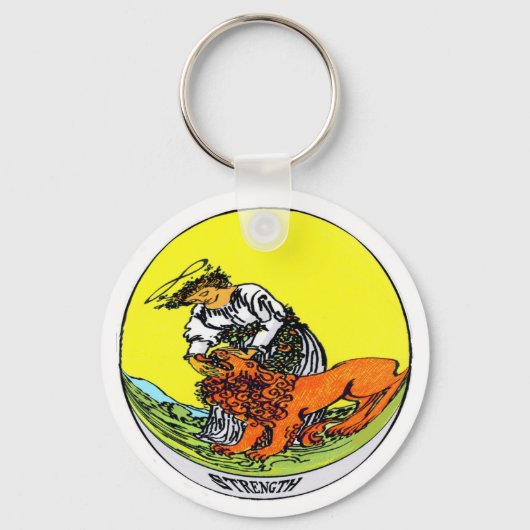 Sterkte Tarot-kaart Sleutelhanger (Voorkant)