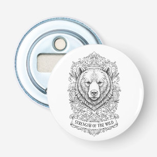 Sterkte van de Wilde Beer Vintage Flesopener Button Flesopener