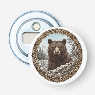 Sterkte van de Wilde Beer Vintage Flesopener Button Flesopener