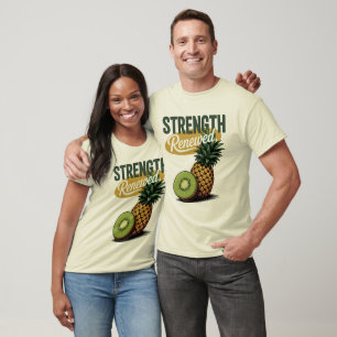 Sterkte Vernieuwd Pineapple Kiwi Retro Shirt
