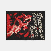Sterkte Vertrouwen Karate Vecht Geest Martial Fleece Deken (Voorkant (Horizontaal))