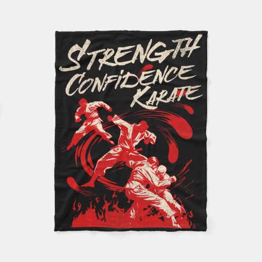 Sterkte Vertrouwen Karate Vecht Geest Martial Fleece Deken (Voorkant)