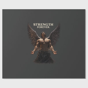 Sterkte Voor Altijd Dark Angel Design – Motiverend Cadeaupapier
