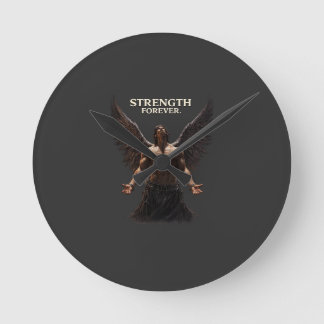 Sterkte Voor Altijd Dark Angel Design – Motiverend Ronde Klok
