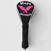 Sterkte Vrouwen Bewustzijn voor kanker Borstkanker Golfheadcover (Voorkant)
