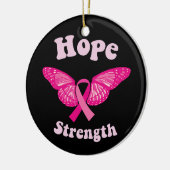 Sterkte Vrouwen Bewustzijn voor kanker Borstkanker Keramisch Ornament (Links)