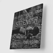 STERKTE - Women's Workout Motivatie Vierkante Klok (Hoek)