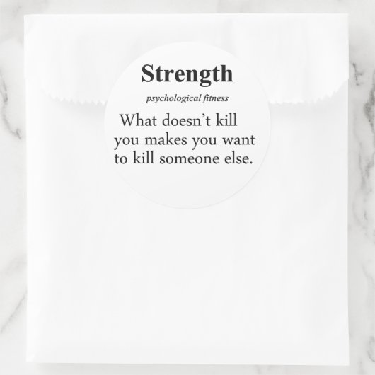 Sterktedefinitie Ronde Sticker (Tas)