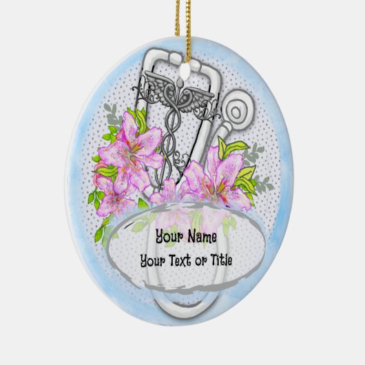 Sterlelie stethoscoop keramisch ornament (Rechts)