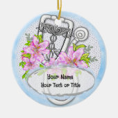 Sterlelie stethoscoop keramisch ornament (Voorkant)