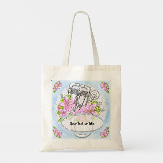 Sterlelie stethoscoop tote bag (Achterkant)