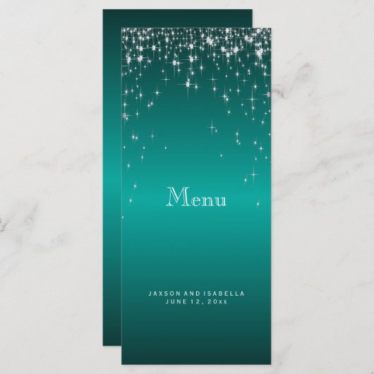 Sterlichten in Blauwgroen - Menu (Voorkant / Achterkant)