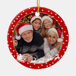 Sterlichten Patroon Een foto Kerstmis Keramisch Ornament