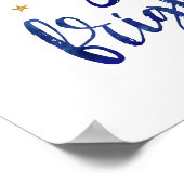 Sterlichtster helder marineblauw typografie poster (Hoek)